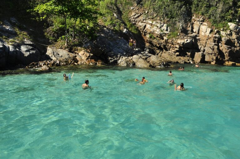 Um Grupo De Pessoas Nadando Em Um Corpo De Agua CigkWXbkGOM